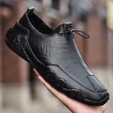 Men's Sneakers Casual Slip On Loafers Outdoor Light Flats Autumn Genuine Leather Shoes Solid Color Mart Lion   