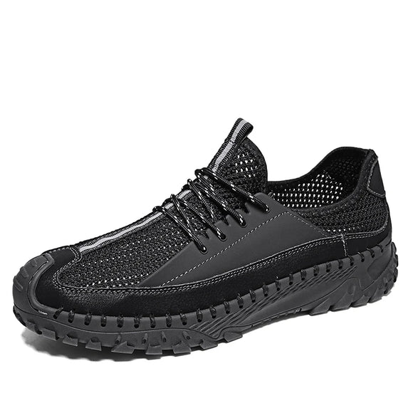 Outdoor Anti-slip Hiking Shoes Casual Mesh Shoes Men's Lightweight Running Breathable Sneakers MartLion black 38 