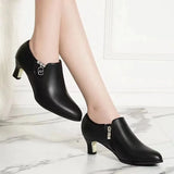 Women Sweet Side Zipper Short Ankle Boots Lady Design Brown Black Boot MartLion g 37 