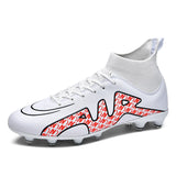 Society Soccer Cleats Soccer Shoes Men's Training Sport Footwear Professional Field Boot Fg Tf Soccer Mart Lion WhiteRed cd Eur 36 