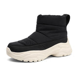 Winter Warm Women's Snow Boots Casual Cotton Shoes Anti-slip Faux Lightweight Tide MartLion black 36 