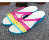 Women Sandals Summer Candy Color Women Shoes Peep Toe Stappy Beach Valentine Rainbow Clogs Jelly Flats Mart Lion   