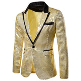 Men's Clothing Blazer Jacket Sequins Eurocode Dress Coat Casual Top Handsome Masculino Jackets MartLion Aureate S 
