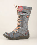 Long Warm Leather Women's Boots In Winter With Solid Color Hand Stitching MartLion black 42