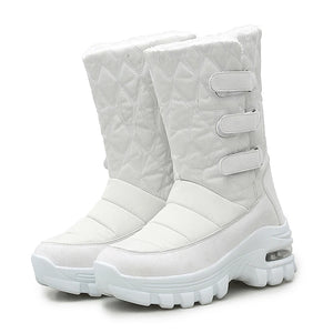 Women's Boots Anti-slip Waterproof Winter Snow Outdoor Thick Bottom Winter Shoes Thick Plush Medium Platform MartLion WHITE 42 