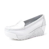 Women's shoes summer shake out Single The nurse's white and platform Breathable hollow MartLion 916  white 38 