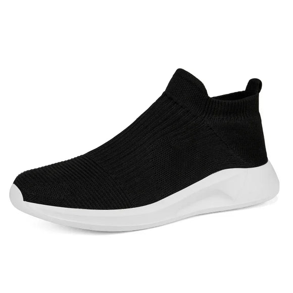 Slip-On Men's Shoes Light Walking Casual Breathable Unisex Women Loafers Black Hombre MartLion Black white 35 