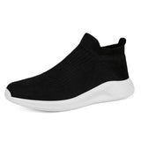 Slip-On Men's Shoes Light Walking Casual Breathable Unisex Women Loafers Black Hombre MartLion Black white 35 