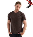 100% Merino Wool T Shirt Men's Base Layer Merino T shirt 180G Everyday Undershirt Wicking Breathable Anti-Odor + Hiking Socks MartLion Chocolate Brown USA Size XL 