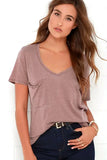 Summer Casual Cotton Tee Tops Female Stretch Women Solid T-shirts V Neck Short Sleeve MartLion Pink S 