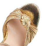 Summer Gold Silver Women Platform Sandals Hot High Heels Lady Party Shoes MartLion   