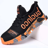 Work Sneakers Lightweight Men's Work Shoes Safety Boots Anti-puncture Boots Anti-smash Industrial MartLion 8876-orange 45 