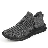 Men's Shoes Lightweight Sneakers Casual Walking Breathable Slip on Wear-resistant Loafers Zapatillas Hombre MartLion Grey 38 