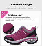 Women Air Cushion Athletic Walking Sneakers Breathable Gym Jogging Tennis Shoes Sport Lace Up Platform Zapatillas Mujer Mart Lion   