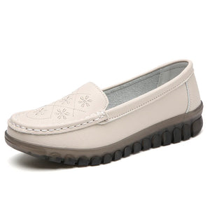 Women Flats Shoes Genuine Leather Loafers Slip On Ballet Flats Flats Walking MartLion   