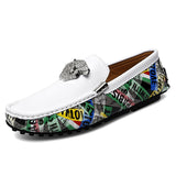 Wedding Men's Loafers Slip on Casual Shoes Breathable Driving Walking Office Moccasins Mart Lion 0-White 6 
