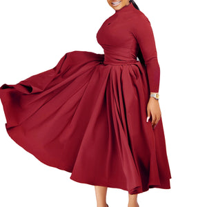 solid color casual  dress long sleeve elegant party dress elegant dresses MartLion   