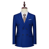 Handsome 100 Peacock Tail  Men's Suit Coat Casual Polyester  Four Seasons  Blazers Smart Casual MartLion sapphire M (EUR XXS) 