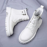 Men's English Style Thick Sole Design Men Boots  Layer Leather Casual Boots