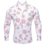 Luxury Christmas Shirts Men's Long Sleeve Snowflake Red Blue Green Gold White Black Slim Fit Male Blouses Tops Barry Wang MartLion   
