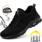  Men's Safety Shoes Steel Toe Sneaker Puncture Proof Work Safety Shoes Breathable Work Boots Air Cushion Protective MartLion - Mart Lion