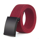 Military Men's Belt Army Belts Adjustable Belt Outdoor Travel Tactical Waist Belt with Plastic Buckle for Pants 120cm MartLion S4-Maroon 116cm 120cm 