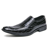 Square Toe Dress Shoes Men's Slip On Party Loafers Formal Chelsea Social Wedding Footwear Mart Lion Black 37 