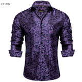 Men's Floral series Shirts Black Gold Luxury Shirt Daily Wearing Casual Long Sleeves Blouse MartLion   