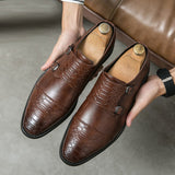 British Style Elegant Men's Dress Shoes Split Leather Formal Social Oxfords Mart Lion   