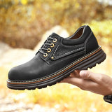 Designer Men's Shoes Casual British Formal Outdoor Waterproof Work Mart Lion   