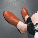 Summer Men's Shoes Casual Loafers Genuine Leather Half Slipper Breathable Slip on Lazy Driving MartLion   