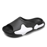 Men's Slippers Summer Breathable Beach Leisure Shoes Slip On Sandals Lightweight Soft Unisex Sneakers Zapatillas Mart Lion 6-Black 7.5 
