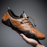 Leather Casual Shoes Men Sneakers Flat  Men  Shoes  Footwear MartLion   