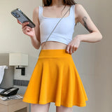 Summer Basic Skirts Women Shorts Mini Elastic Pleated Skirts Waist Bubble Sun Skirts MartLion