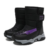 Boys Boots Children Snow Sneakers Winter Kids Shoes Girls Snow Sport Leather Children Mart Lion 26 CN 9915 black