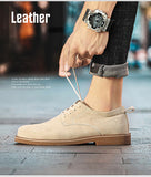 Suede Leather Shoes Men's Soft Leisure Dress Shoes Work Footwear Mart Lion   