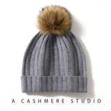 Women Wool Cashmere Slouchy Beanie Hat Ribbed Caps Soft Winter Warm Floor Price Hair Bonnet MartLion   