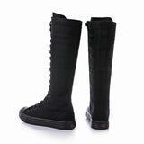 High Top Elevated Casual Sports Shoes Versatile Soft Sole Canvas Flat Sole Women's Singles MartLion black Increase 2.5cm 43 