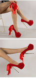 Liyke Summer Party Wedding Red High Heels Peep Toe 17CM Stiletto Women Shoes Silk Lace Up Platform Pumps Mart Lion   