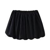 Women Solid Pleated Mini Skirt Vintage Elastic Waist Female Chic Lady Skirts MartLion pic 1 XS 