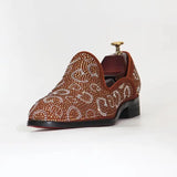 Men's Shoes Genuine Cow Leather Trends Rhinestones Wedding leather MartLion brown 1 41 CHINA