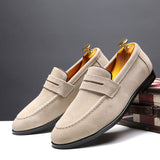 Men's Casual Shoes Suede Genuine Leather Slip-on Light Driving Loafers Moccasins Party Wedding Flat Mart Lion   