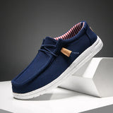 Men Casual Shoes Slip on Canvas Loafers Walking Flats for Man MartLion Blue 43 