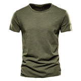 Outdoor Casual T-shirt Men's Pure Cotton Breathable Street Wear Short Sleeve Mart Lion   