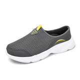 Breathable Half Slippers Summer Mesh Outdoor Non-slip Sandals Lightweight Men's Shoes MartLion Dark Grey 39 