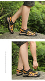 Men's Sandals Leather Summer Men's Outdoor Beach Genuine Leather Boy Mart Lion   