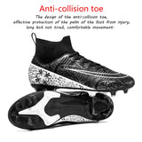 Contest Men's Soccer Shoes Professional High Top Anti Skid Wear Resistant Training Shoe FG TF Kids Football Boots Outdoor Sneakers MartLion   