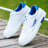 Men's Sneakers Casual Sports White Tenis Masculino Lace-Up Moccasin Trendy Flats Shoes Running Walking Mart Lion   