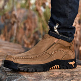 Men's Winter shoes Outdoor Rubber Soled Non-slip Leather Boots Leisure Walk Ankle Motocross MartLion   