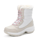 Brand Boots Women Winter Snow Plush Warm Ankle Original Winter Shoes Designer MartLion Beige White 35 